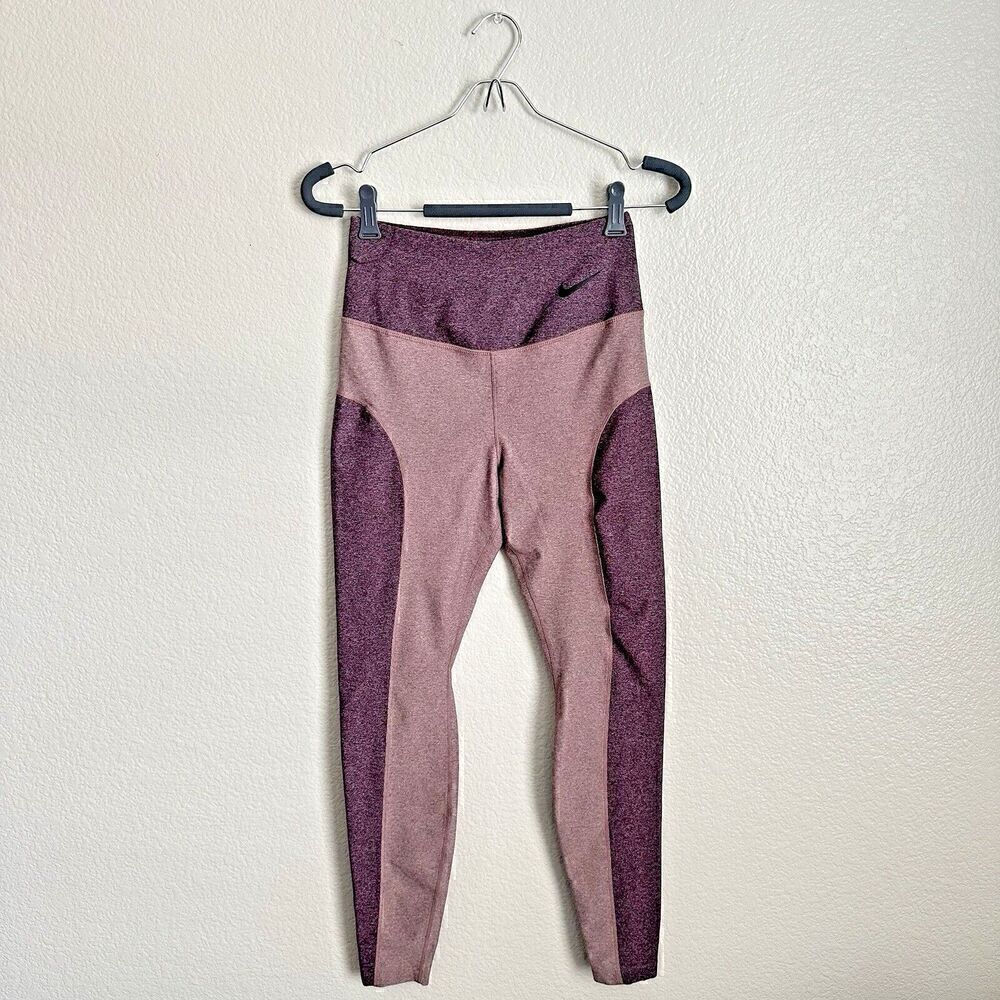 Nike Leggings Womens Size Small Power Sculpt Hyper Full Length Pants Pink Yoga